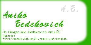 aniko bedekovich business card